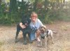 Sue with Rio & Haribo, enjoying an early walk on their way from Trowbridge, Wilts to Vinaros, Castellón in Spain.